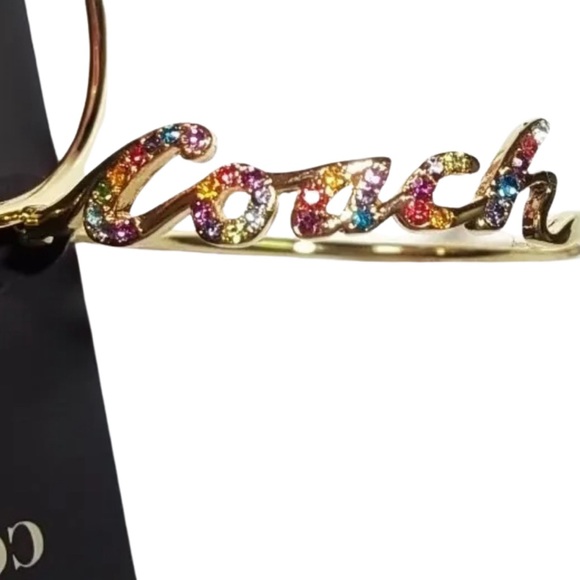 NWT COACH Signature Script Hoop Earrings - Picture 4 of 7